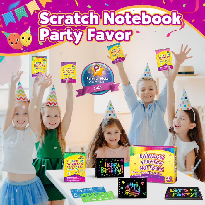10 Pack Scratch Rainbow Art Crafts Notebook
