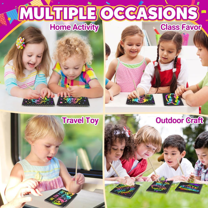 16 Pack Scratch Rainbow Art Crafts Notebook