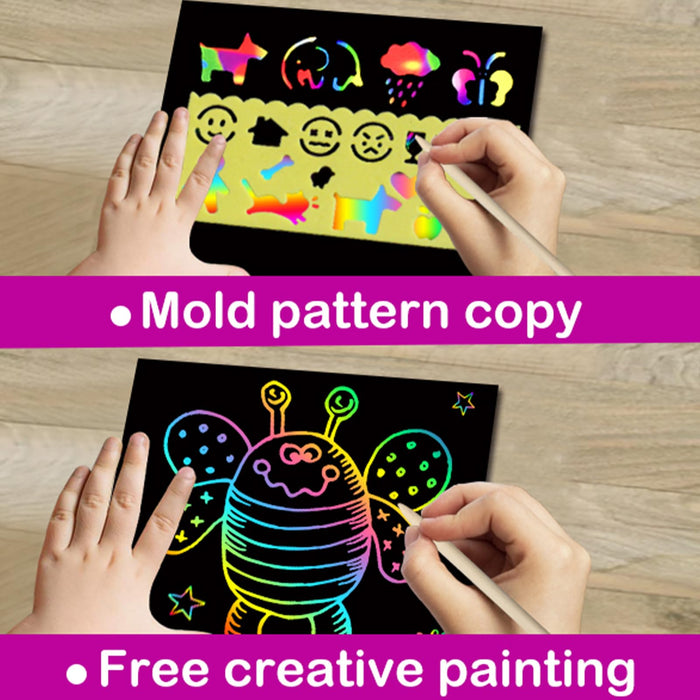 24 Pack Scratch Rainbow Art Crafts Notebook