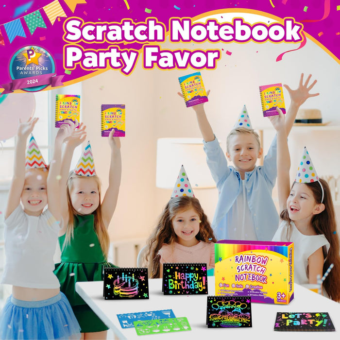 36 Pack Scratch Rainbow Art Notebook