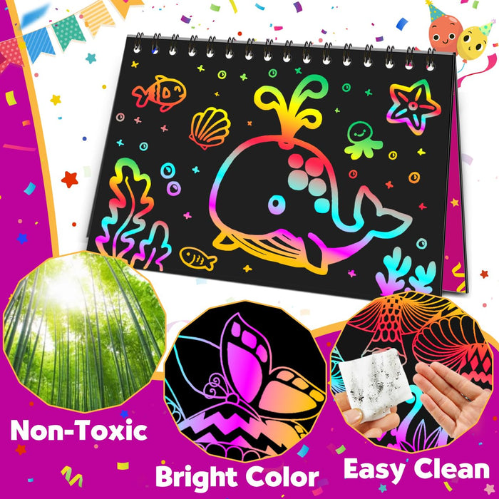 36 Pack Scratch Rainbow Art Notebook