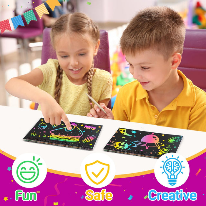36 Pack Scratch Rainbow Art Notebook