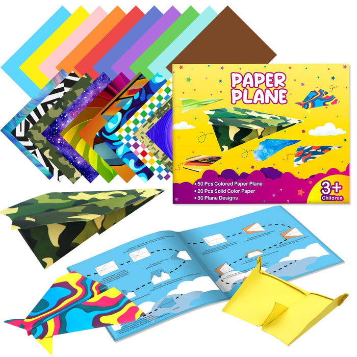 Pigipigi Kids Craft Origami Paper Kit for Kids Ages(Plane)