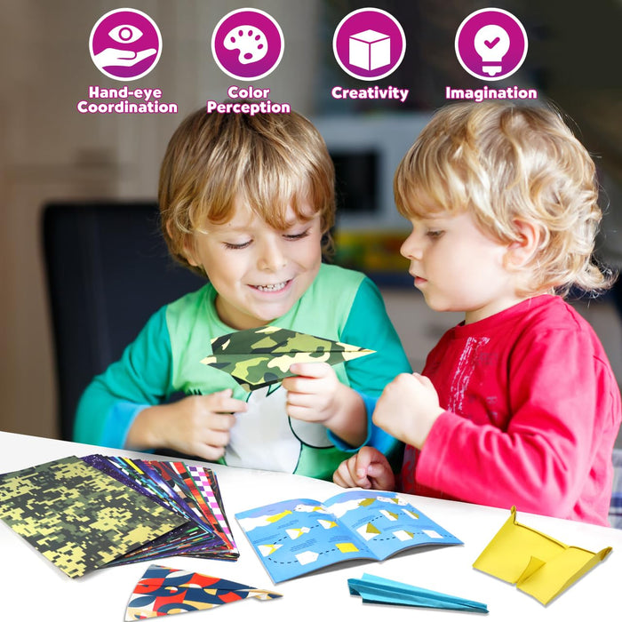 Pigipigi Kids Craft Origami Paper Kit for Kids Ages(Plane)