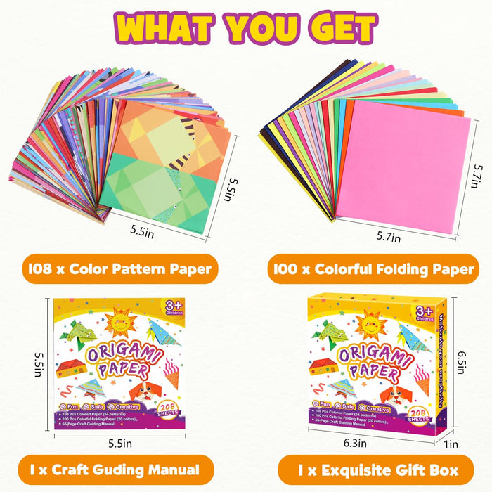 Pigipigi Kids Craft Origami Paper Kit for Kids (Cartoon)