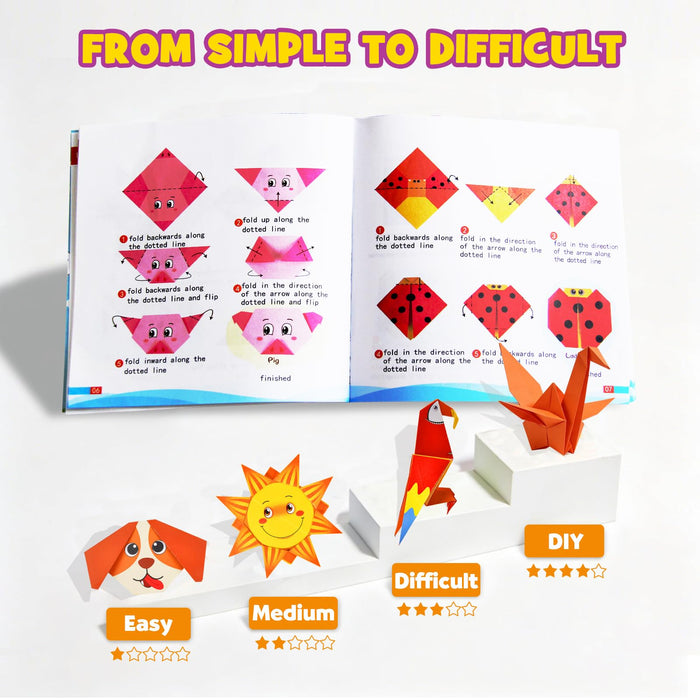 Pigipigi Kids Craft Origami Paper Kit for Kids (Cartoon)