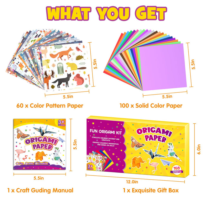 Pigipigi Kids Craft Origami Paper Kit for Kids(Forest)