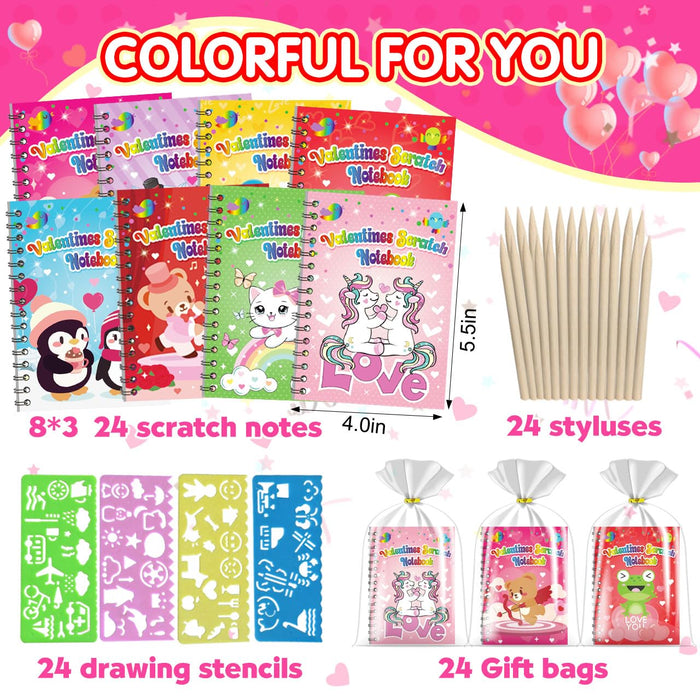 24 Pack Valentines Party Favors Goodie Bag Stuffers for Kids  (Valentines)